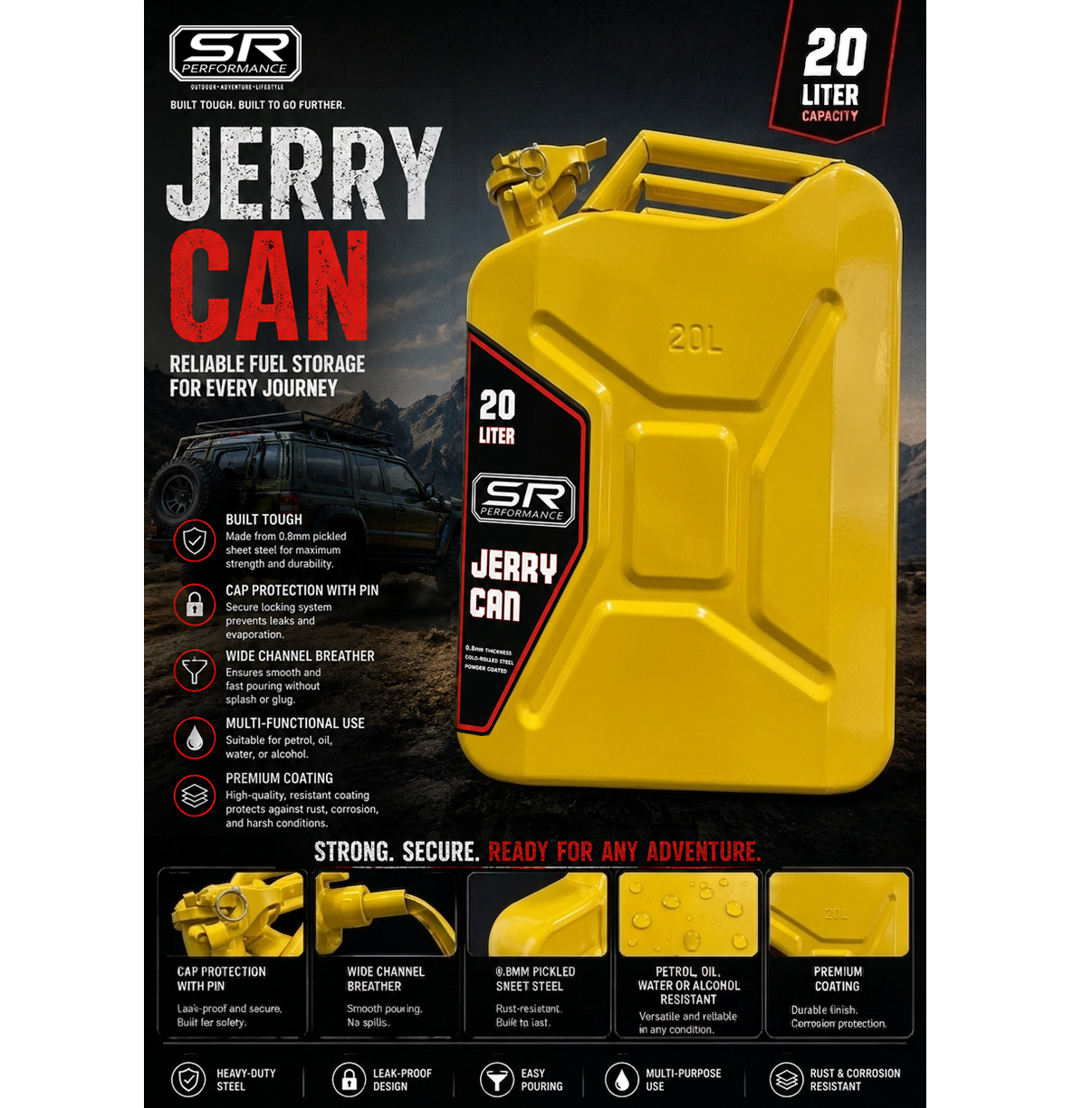 FUEL TANK STEEL YELLOW